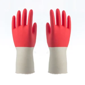 Cleaning Gloves Household Rubber 100% Latex in Latex Household Kitchen CE Red and White Anti slip water Proof 30cm Feie CN JIA