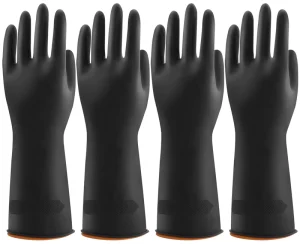 Cleaning Gloves for Kitchen Household Anti Slip Flexible Black Rubber Dishwashing Gloves