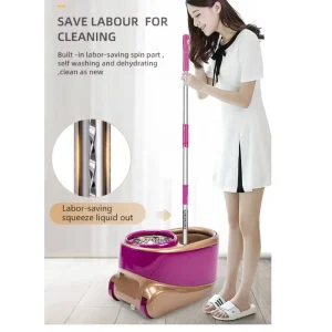 Cleaning Household Spin Mop Round Flat Stainless Steel Clean Mop Set Spin 360 Mops