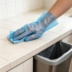 Clear CPE Disposable PE Plastic Household Cleaning Gloves