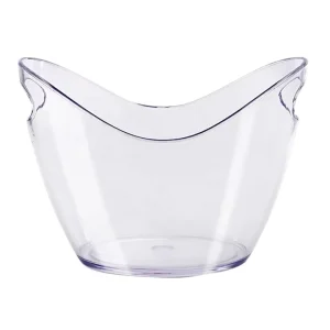 Clear Champagne Wine Bucket Large Capacity Plastic Beverage Tub for Parties with Customizable Logo