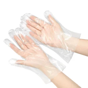 Clear HDPE Disposable Food-Handling Gloves, Thick Waterproof Tear-Resistant Anti-Slip