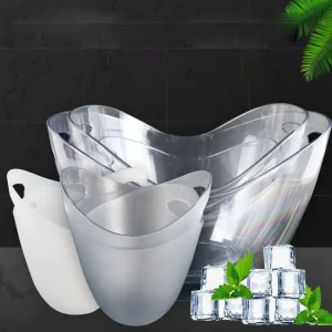 Clear Oval Farmhouse Style Large-Capacity Portable Stocked Party Ice Bucket Beverage Tubs Made Plastic PP 2.5-12L Bar