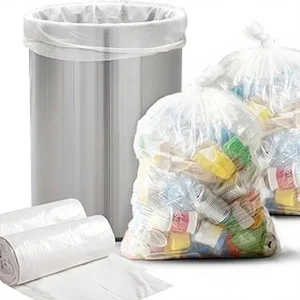 Clear Plastic Trash Bags Refuse Sacks Waste Bin Liners Reusable Garbage Bags