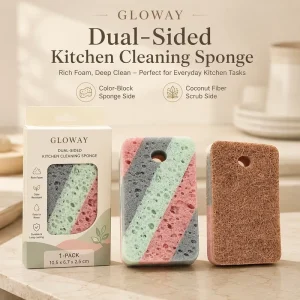 Coconut Fiber Dual-Sided Kitchen Sponge Scouring Pad Seaweed Sponge Color Block Scrubber for Dishwashing