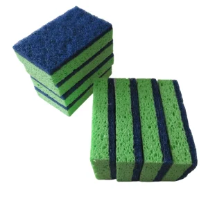 Coconut Shell, Wood Pulp, and Cotton Cellulose Double-Sided Composite Sponge