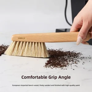 Coffee Grinder Brush with a Magnetic Handle Coffee Machine Cleaning Brush with Natural Bristles Wood Dust Broom Bench Brush