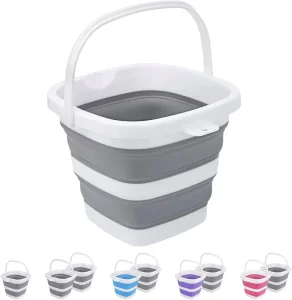Collapsible Retractable Folding 10L PP Plastic Portable Space Saving Square Bucket for Household Outdoor Car Washing Camping
