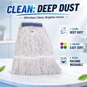 Color Coded Cotton Mop Head Fast Drying Heavy Duty Replacement Wet Mop Refill for Commercial Floor Cleaning