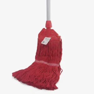 Color Coded Red Loop End Mop for Hospital and School Hygiene Cleaning