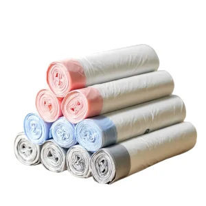 Colored HDPE Recycled Drawstring Trash Bags Rainbow Pack Scented Kitchen Bin Liners Hotel Home Use Custom Logo