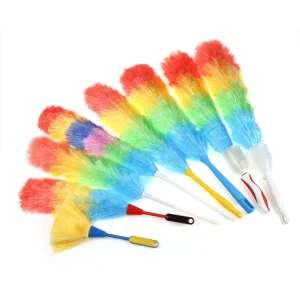 Colorful Bendable PP Feather Duster Round Head Cleaning Brush