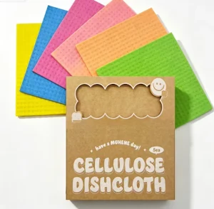 Colorful Cellulose Dishcloth 100% Natural Plant Fiber Reusable Compostable Kitchen Cleaning Cloth Biodegradable Dish Towels