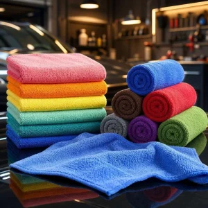 Colorful Custom Logo Design Remover Kitchen Towels Car Wash Cloth Rag Microfiber Cleaning Cloth
