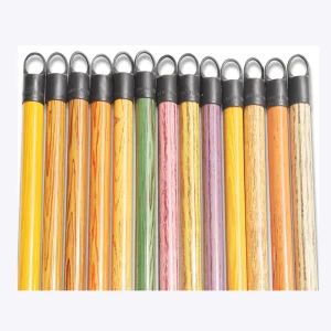 Colorful PVC-Coated Wooden Mop Stick with Plastic Broom Head for Home and Garden Cleaning