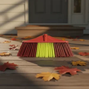 Colorful Plastic Broom with Long Bristles, PET Broom Head and Dustpan for Home Cleaning