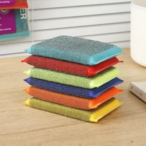 Colorful Scouring Pad Sponge Stainless Steel Sponge Scrubber Pad for Dishwashing