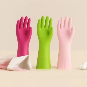 Comfortable Reusable Durable Eco Friendly Thick Nitrile Gloves for Household Cleaning Waterproof & Oil Resistant
