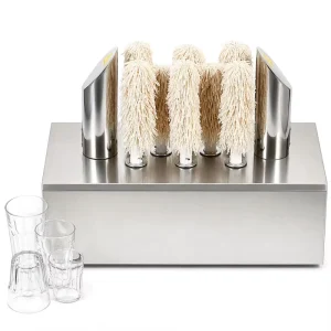 Commercial 304 Stainless Steel 8-Head Electric Wine Glass Polishing Machine, 2400W, AC 110-240V