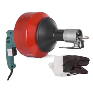 Commercial 700W Electric Snake Drain Cleaner for 20-65mm Pipes, 7.6m Length