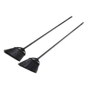 Commercial Angle Broom Long Handle Heavy Duty PP Head with Flocked PET Bristles