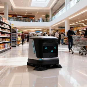 Commercial Automatic Self-Propelled Floor Scrubber Robot with Cold Water Cleaning Electric Wireless Cleaning Robot