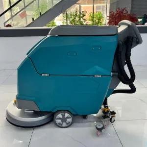 Commercial Battery Floor Scrubber with Walk-Behind Vacuum