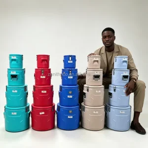 Commercial Catering 5-Piece Insulated Metal Food Bucket and Thermal Soup Barrel Set, 5L/10L/30L/50L/70L, for Hotel Buffets