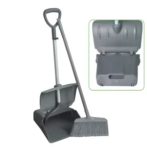 Commercial Durable Non Slip Long Handle Broom Dustpan Set Soft Bristles Aluminum Stick for Indoor Outdoor Use Yangming Clean