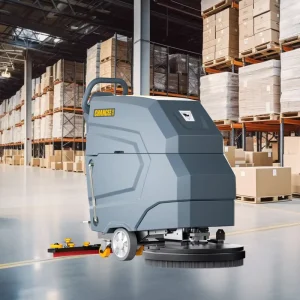 Commercial Electric Walk-Behind Floor Scrubber for Warehouse Cleaning