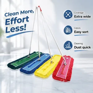 Commercial Extra Wide Color-Coded Dust Mop with Aluminum Handle