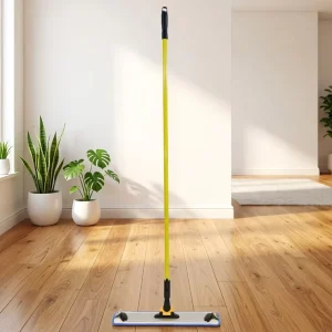 Commercial Flat Mop with Aluminum Frame Yellow Handle Color Coded Clips Washable Pads for Hotel Mall Floor Cleaning