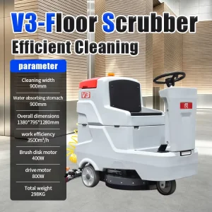 Commercial Floor Scrubber Machine, 800W Drive Motor, for Schools and Hospitals, CE Approved