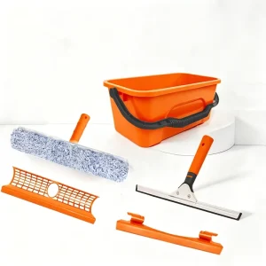 Commercial Glass Wash Bucket 12L Orange for Window Cleaning, Home and Outdoor Use