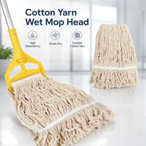 Commercial Grade String Mop Head Heavy Duty Cotton Yarn Super Water Absorbing Wet Mop Refill for Hotel Office