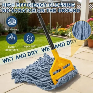 Commercial Heavy Duty Industrial Looped End String Cotton Wet Mop Head Replacement for House and Hardwood Floor Cleaning