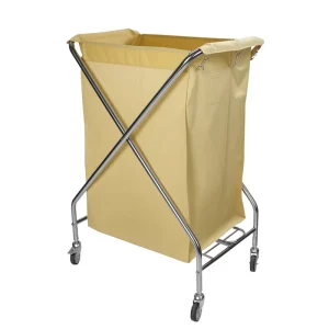 Commercial Hotel Room Folding Laundry Linen Cart Trolley for Cleaning Services Hospitals Stainless Steel Customizable