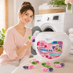 Commercial Laundry Detergent Pods 5-in-1 Washing Capsules for Hotels and Laundry Shops
