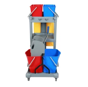 Commercial Multi Functional Janitor Trolley Cart for Hotel & Restaurant Cleaning Utility Cart for Daily Use