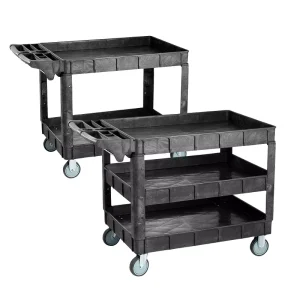 Commercial Multifunctional Heavy Duty 4-Wheel Plastic Utility Cart with 2-3 Layers for Kitchen and Hotel Food Service