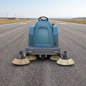 Commercial Ride on Floor Sweeper S1800 Four 500mm Side Brushes One Click Operation Sweeping Machine for Yard and Campus