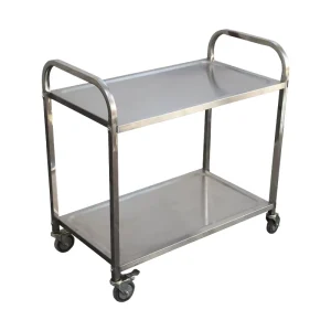 Commercial Stainless Steel 3 Layer Multi functional Utility Cart 4 Wheel Trolley 300kg Load Capacity Brushed Matt Finish