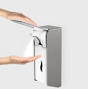 Commercial Wall Mounted Stainless Steel Pressure Hand Sanitizer Elbow Operated Soap Dispenser for Hospital
