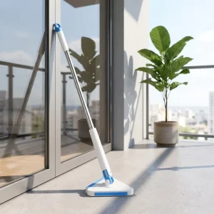 Commerical Hands Free Lazy Triangle Mop 3 Section Telescopic Rod Wall Cleaner Microfiber Flat Floor Cleaning Mops