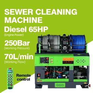 Compact Design China Commercial 300Bar Heavy Duty Automatic Diesel Pressure Washer Sewer Cleaning Machine