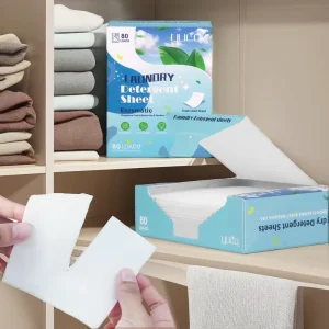 Compact Easy to use Disposable Solid Laundry Detergent Sheets with Natural Fragrance for Hand Washing Clothes While Travelling
