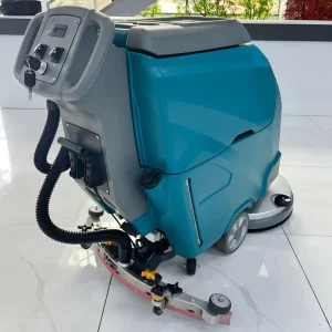 Compact Electric Automatic Walk-Behind Floor Scrubber for Wood Floors