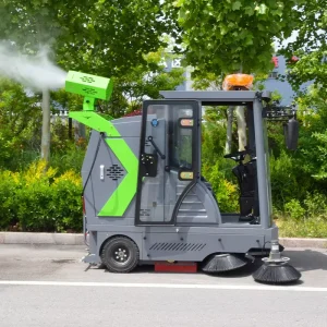 Compact Electric Ride-On Battery-Powered 48V Self-Propelled Street Sweeper 1200m2/h