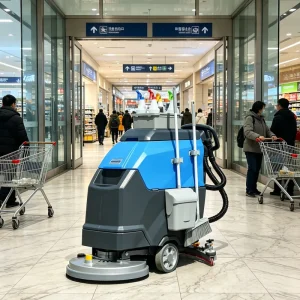 Compact Manual Floor Scrubber AS560 Hand Push Industrial Floor Cleaning Machine