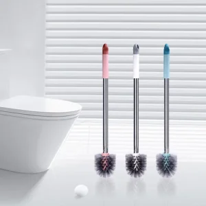 Compact Stainless Steel Handle Toilet Brush for Storage New Product Space Saving Household Cleaning Brushes for Bathroom